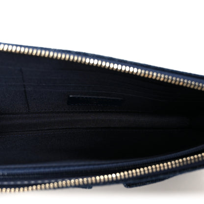 Chanel Denim Quilted Zipped Wristlet Clutch Blue 5 of 10