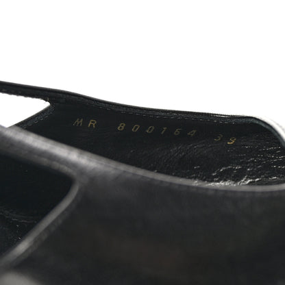 Saint Laurent Smooth Calfskin Jeanne 110 Slingback Pumps 39 Black Gold 9 of 10