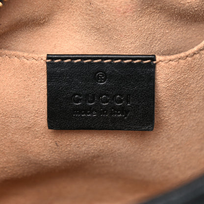 Gucci Calfskin Matelasse Mini GG Marmont Chain Shoulder Bag Black 6 of 16