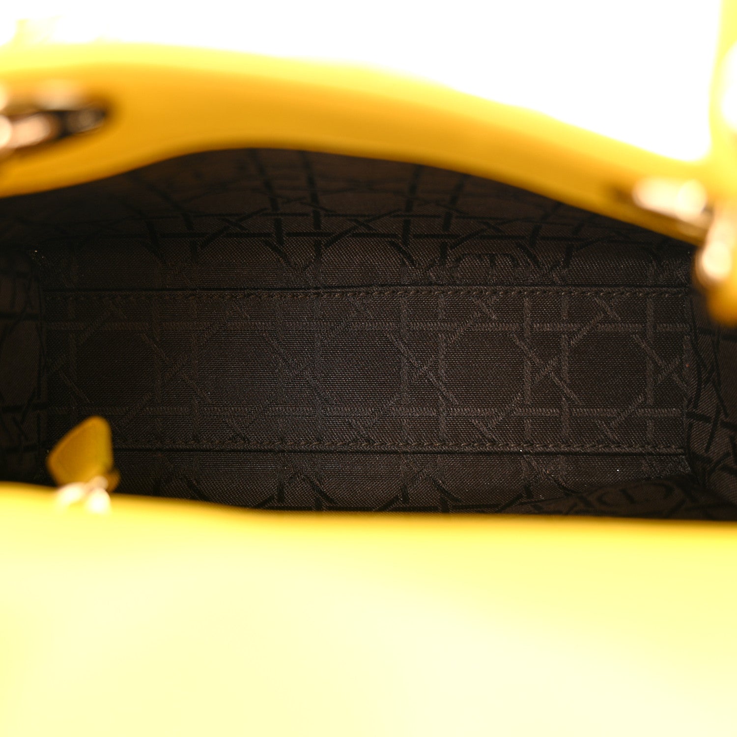 Christian Dior Lambskin Cannage Mini Lady Dior Yellow 5 of 12