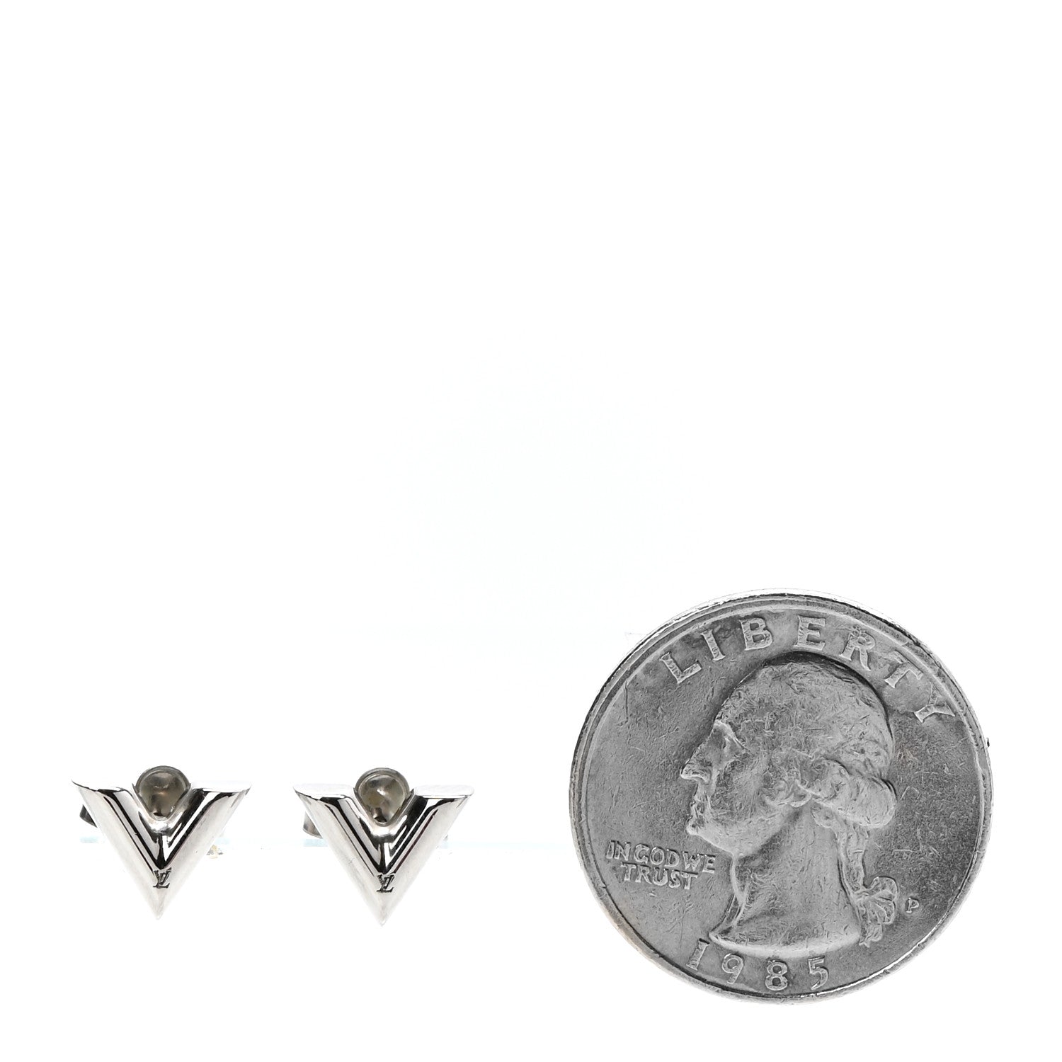 Louis Vuitton Essential V Stud Earrings Silver 2 of 4