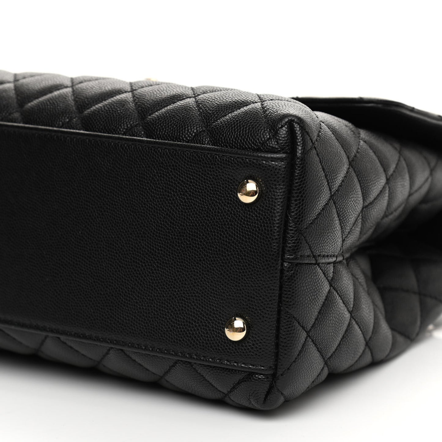 Caviar Quilted Medium Coco Handle Flap Black