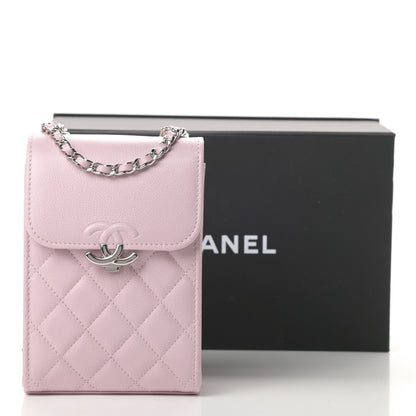 Chanel Grained Calfskin Quilted CC Box Clutch With Chain Rose 12 of 12