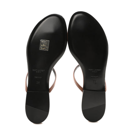 Saint Laurent Smooth Lambskin Cassandra Monogram Slides 36 Aesthetic Brown 6 of 8