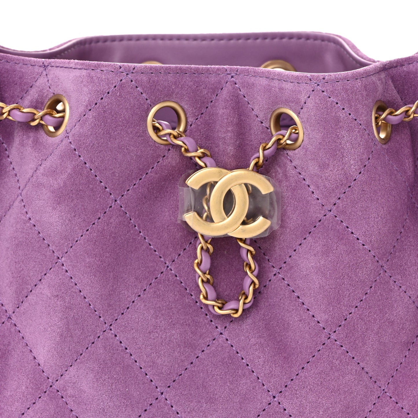 Suede Quilted Mini Chanel 25 Handbag Purple