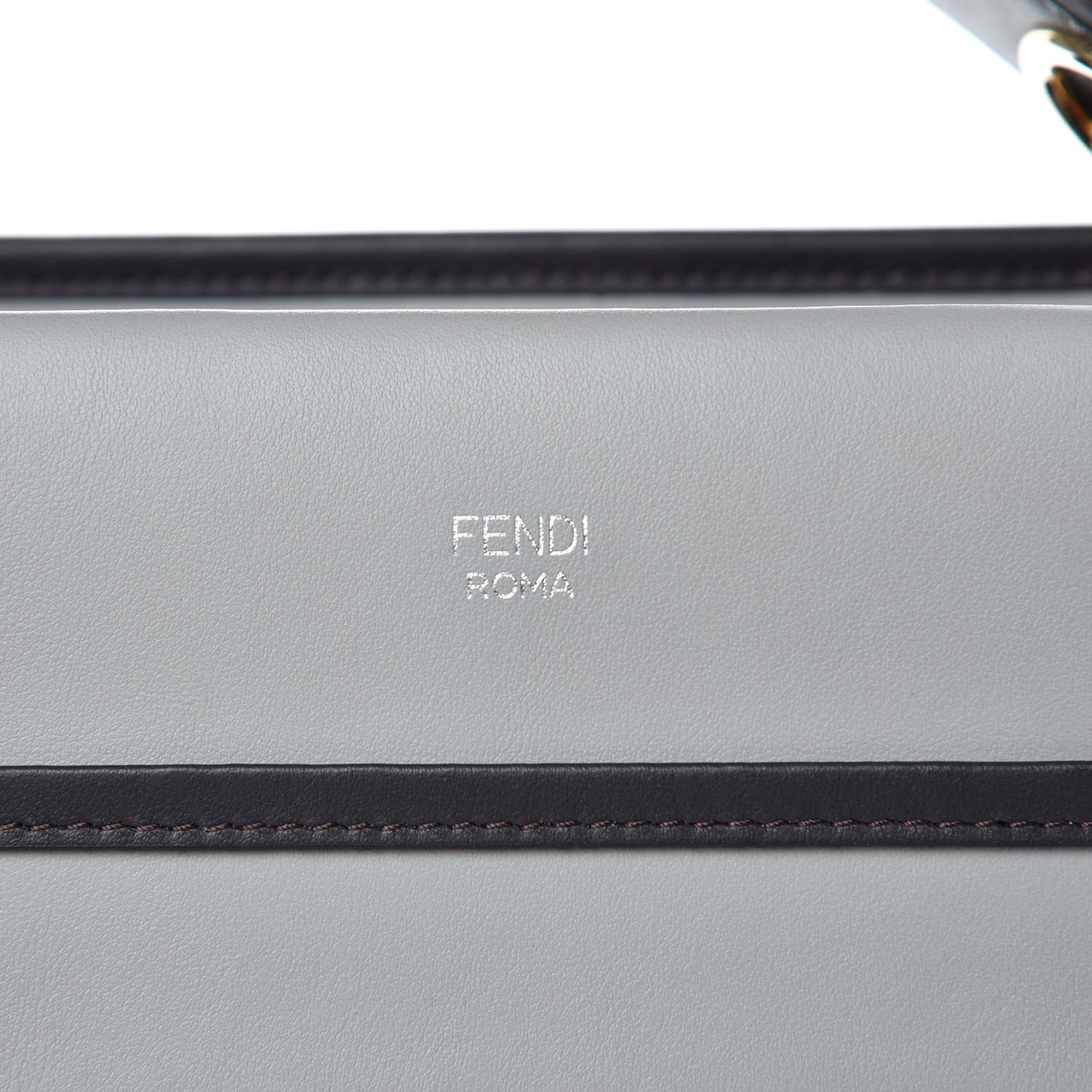 Vitello Century Opaco F is Fendi Bi-Color Small Runaway Satchel Ghiaccio Ebano