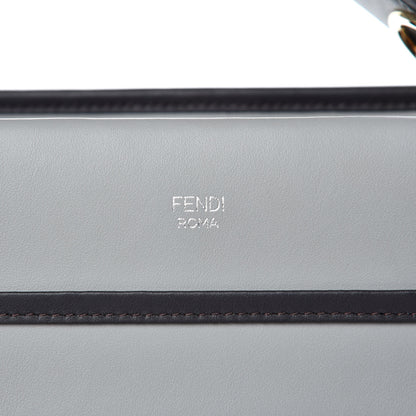 Fendi Vitello Century Opaco F is Fendi Bi-Color Small Runaway Satchel Ghiaccio Ebano 6 of 9