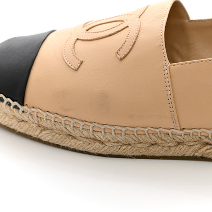Chanel Lambskin CC Espadrilles 40 Beige Black 14 of 22