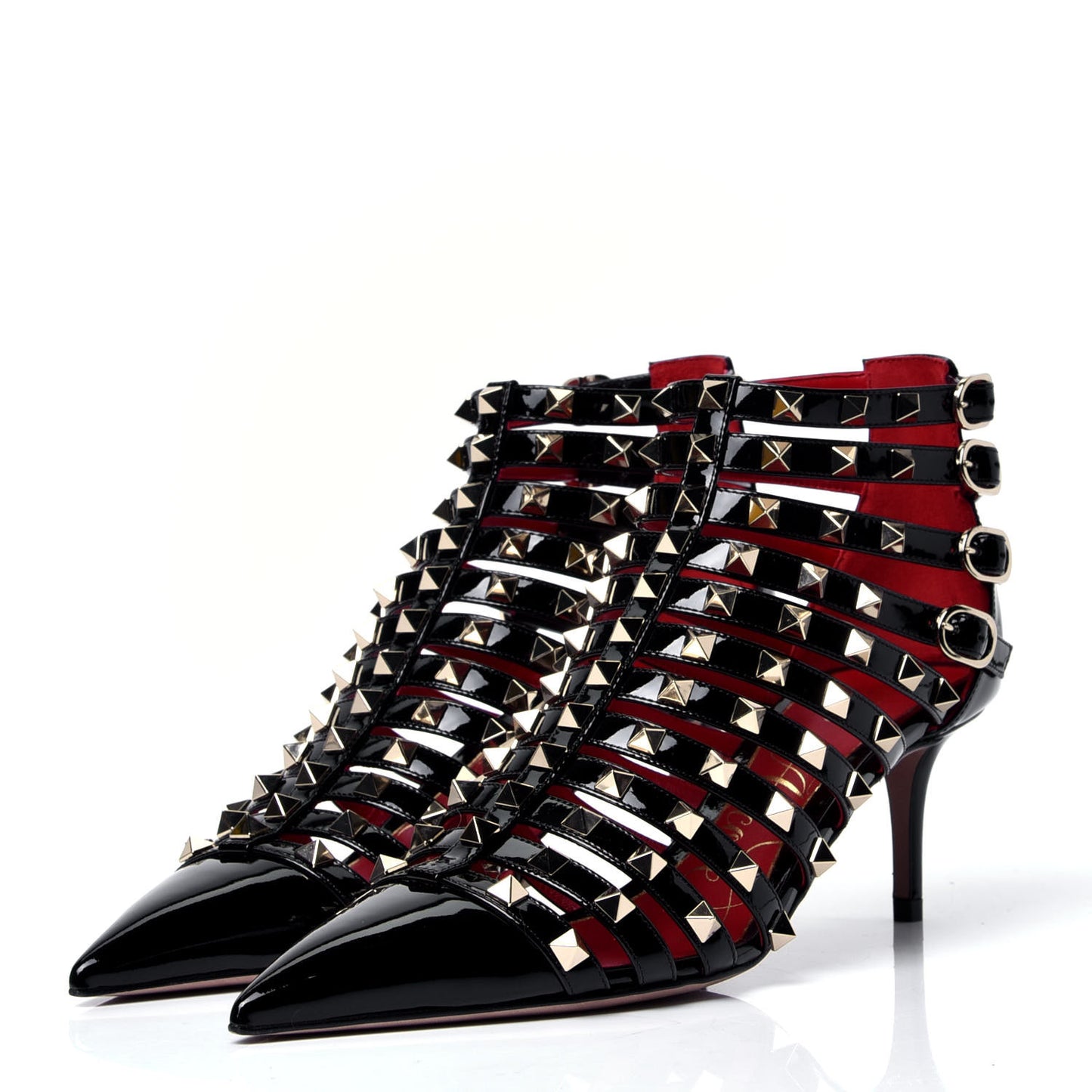 Patent Rockstud Alcove Caged 60mm Booties 38 Black