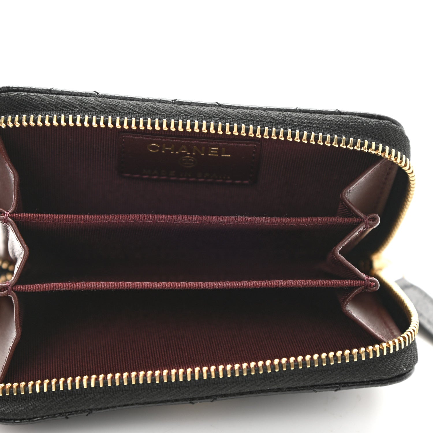 Chanel Caviar Quilted Zip Coin Purse Black 10 of 14