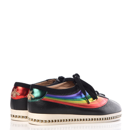 Gucci Calfskin Crystal Rainbow Womens Falacer Sneakers 39.5 Black 4 of 9