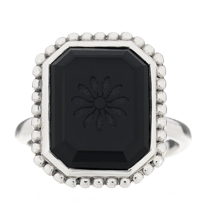 Tiffany Sterling Silver Black Onyx Ziegfeld Daisy Ring 55 7.25 1 of 6