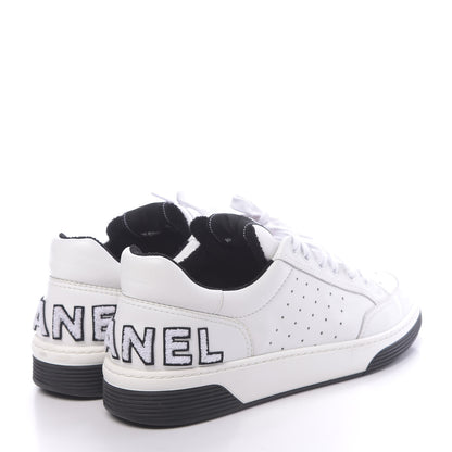 Chanel Calfskin Mens Logo Sneakers 43 Black White 5 of 11