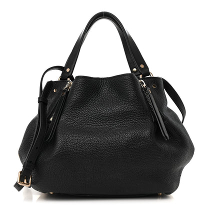 Burberry Grainy Calfskin House Check Small Maidstone Black 1 of 19