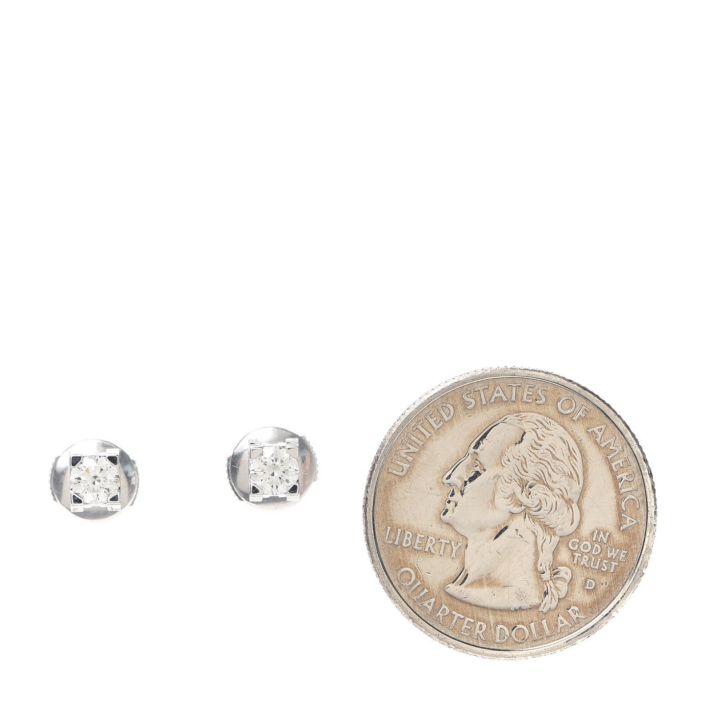 18K White Gold Diamond .47ctw C De Cartier Earrings