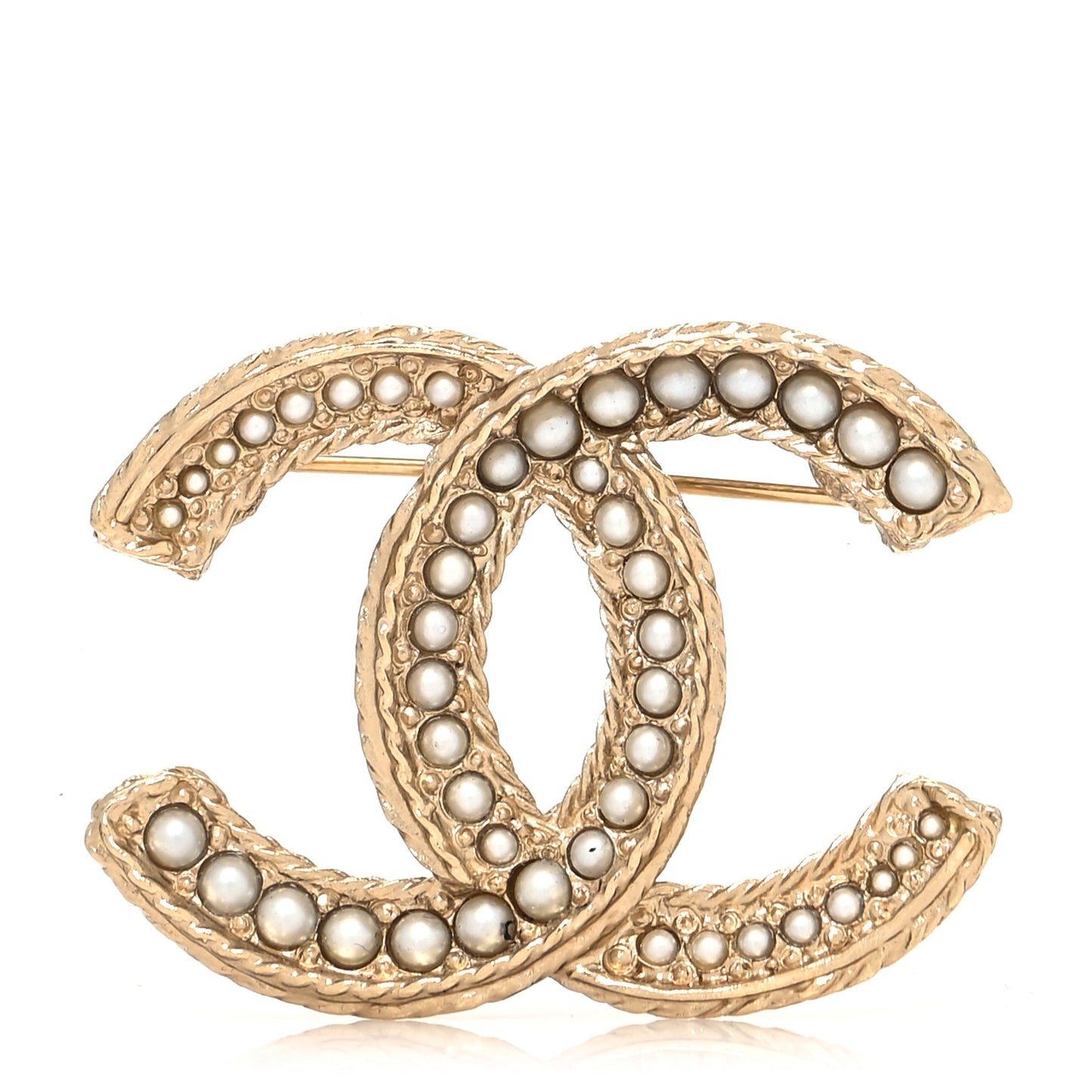 Pearl CC Brooch Light Gold