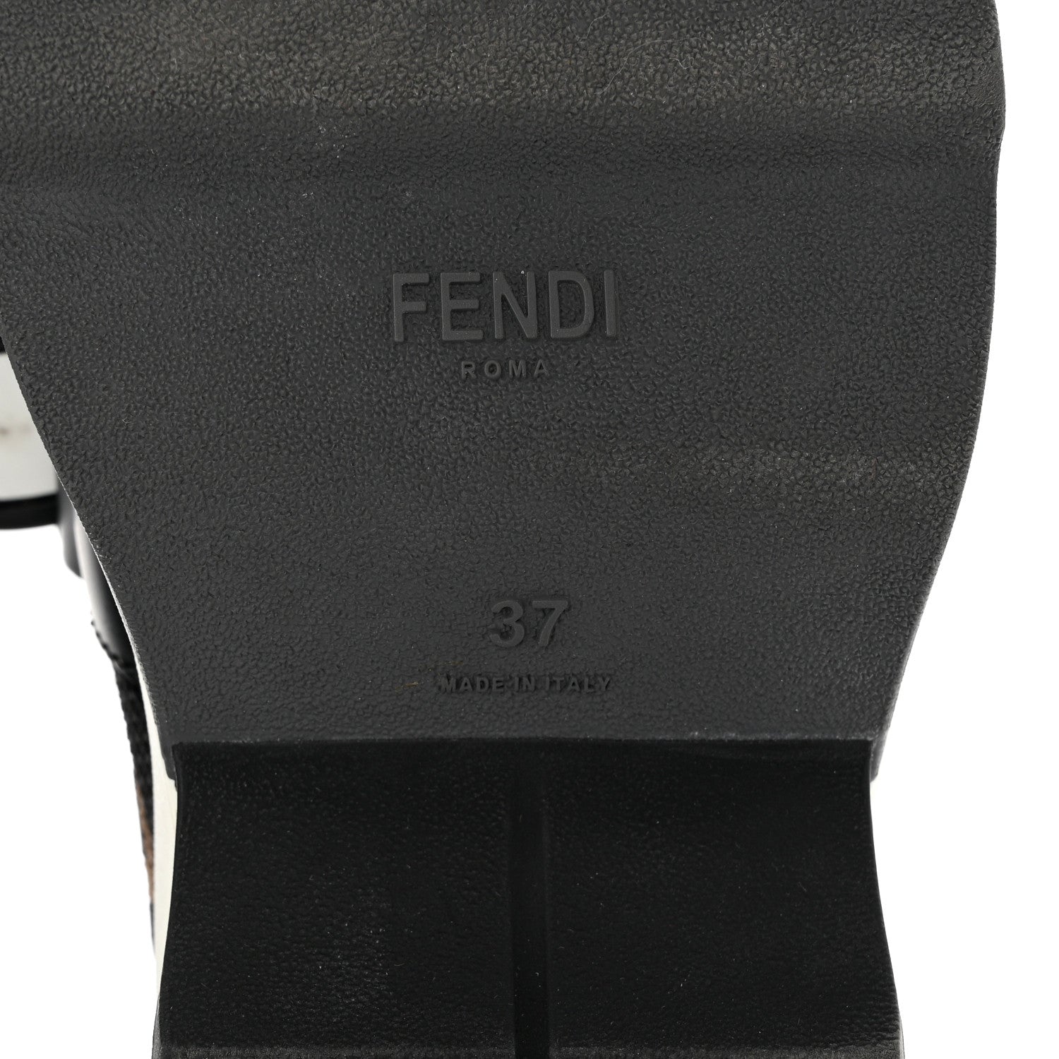Fendi Stretch Yarn FF Stiff Band Rockoko Sneakers 37 Black White Tobacco 7 of 9