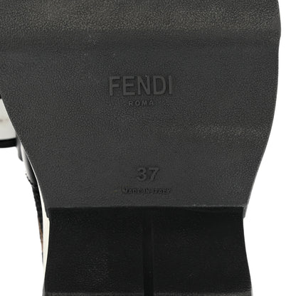 Fendi Stretch Yarn FF Stiff Band Rockoko Sneakers 37 Black White Tobacco 7 of 9