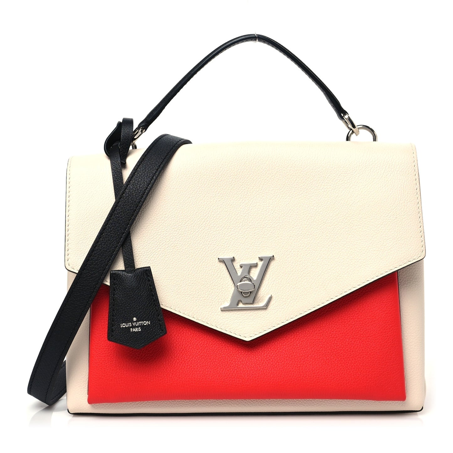 Soft Calfskin My Lockme Top Handle Kabuki Red Quartz Black