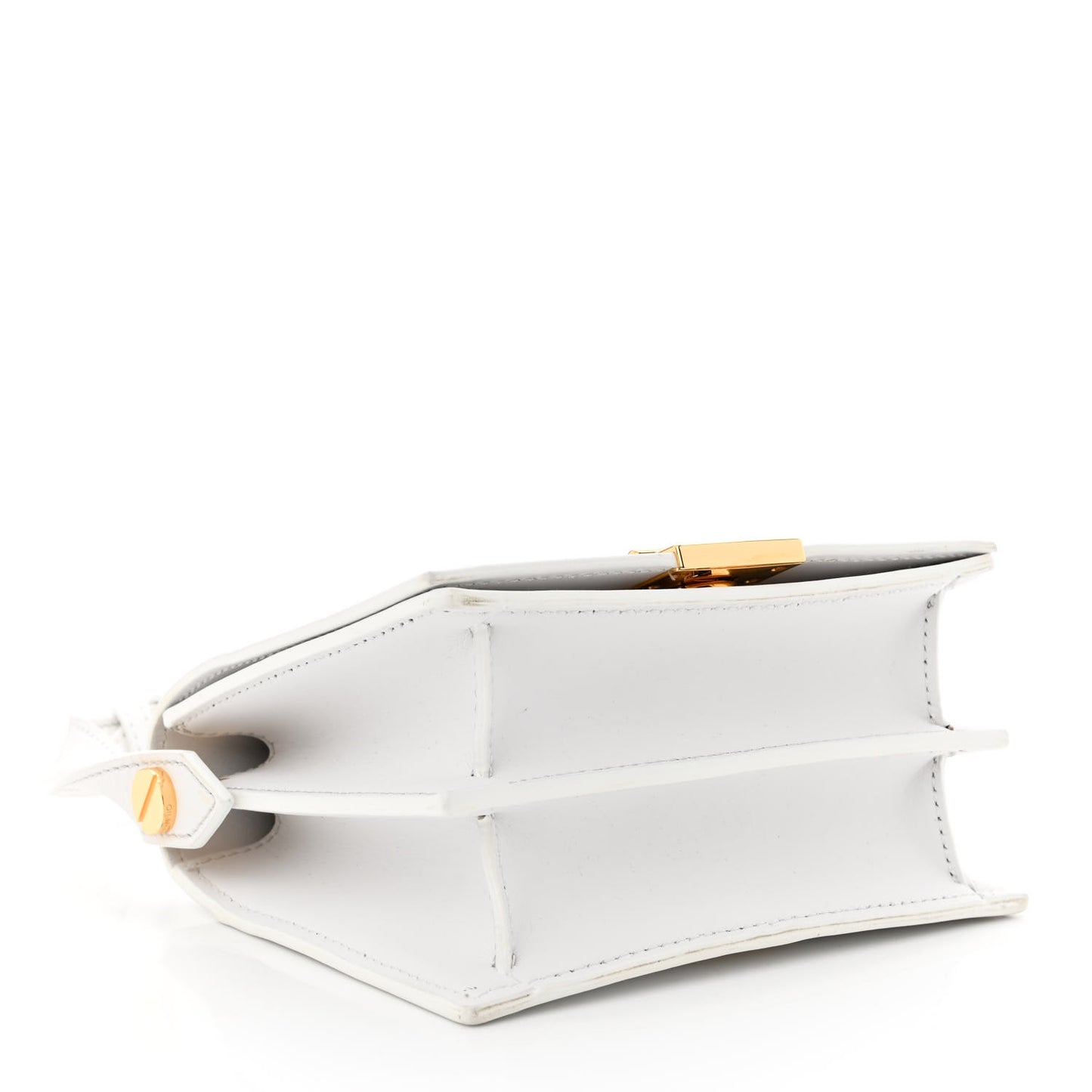 Calfskin Diag Binder Flap Bag White