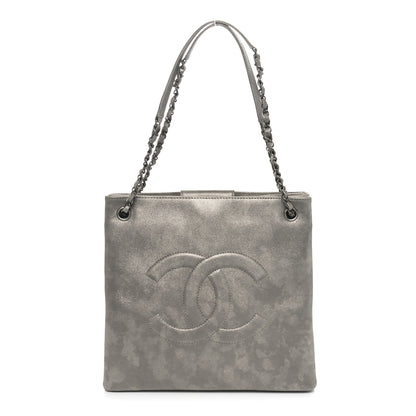Chanel Iridescent Calfskin CC North South Large Shopping Tote Silver 1 of 10
