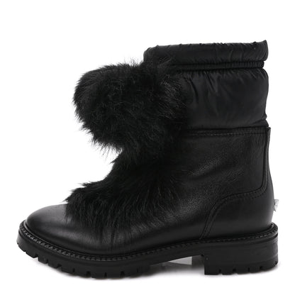 Jimmy Choo Lambkin Fur Glacie Pom-Pom Boots 38 Black 1 of 10