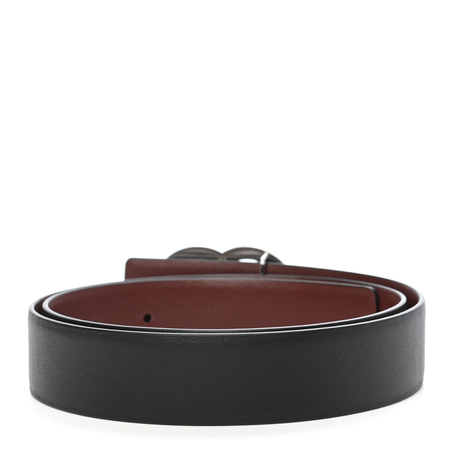 Calfskin CC Reversible Belt 80 32 Black Burgundy