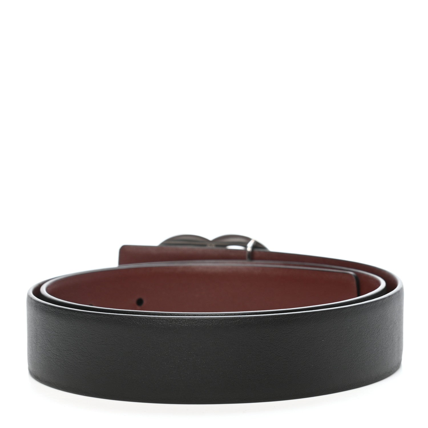 Chanel Calfskin CC Reversible Belt 80 32 Black Burgundy 2 of 6