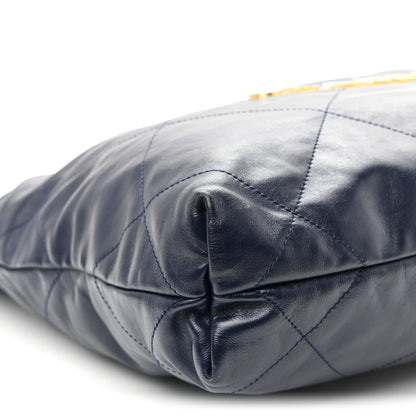 Chanel Shiny Calfskin Quilted Small Chanel 22 Navy 10 of 11