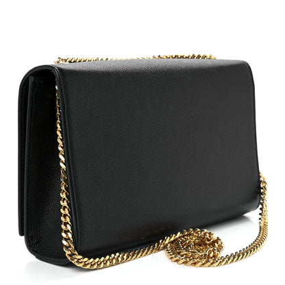 Saint Laurent Grain De Poudre Small Monogram Kate Satchel Black 2 of 11
