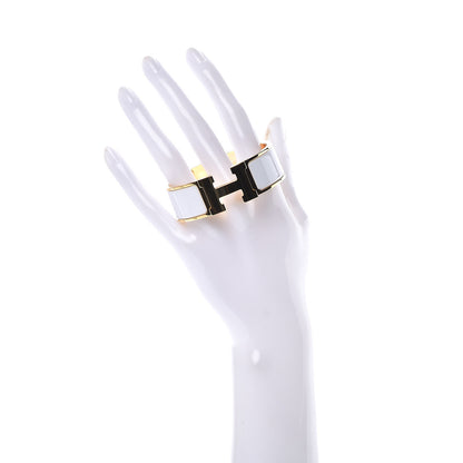 Hermes Enamel Wide Clic Clac H Bracelet PM White 2 of 8