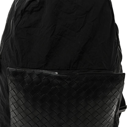 Bottega Veneta Nappa Nylon Intreccio Packable Backpack Black 8 of 11