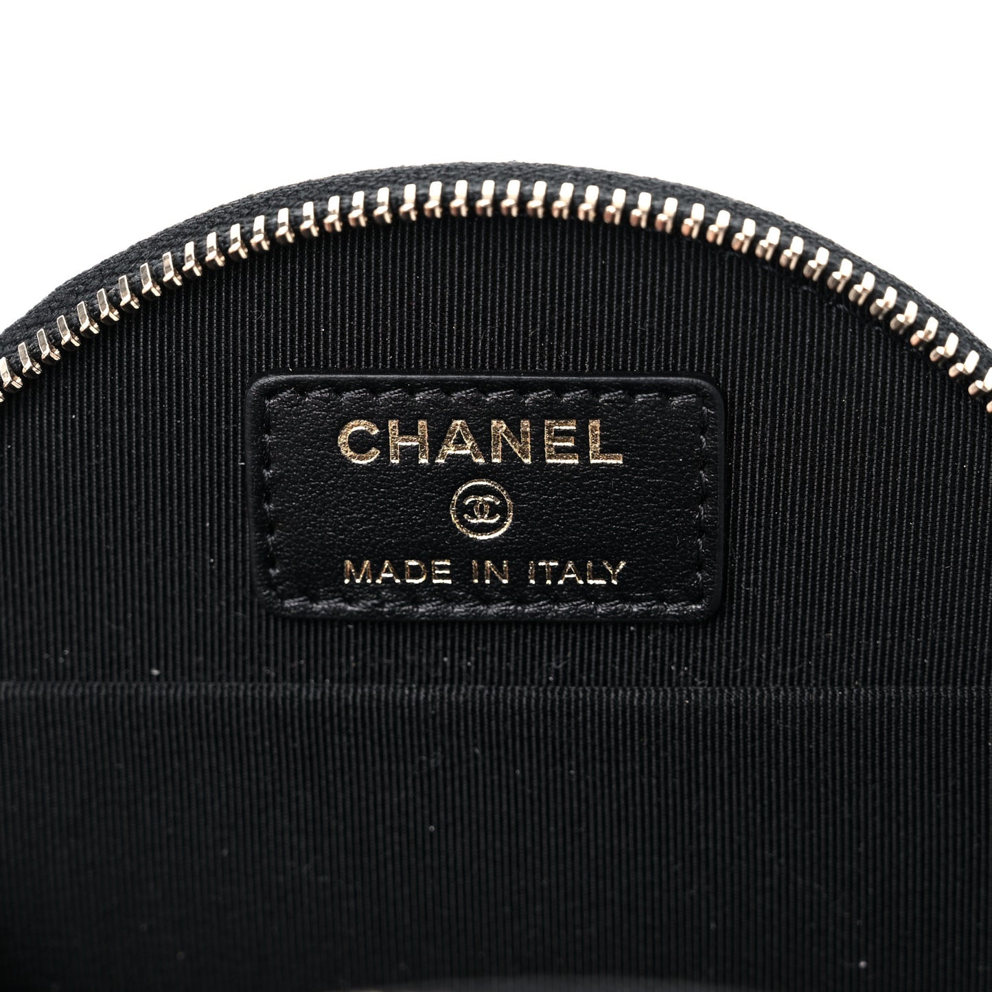 Caviar Quilted Round Handle With Care Vanity With Chain Black