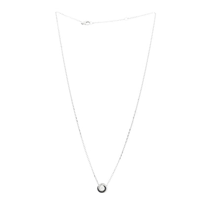 Cartier 18K White Gold Black Ceramic Diamond Small Trinity Pendant Necklace 3 of 5
