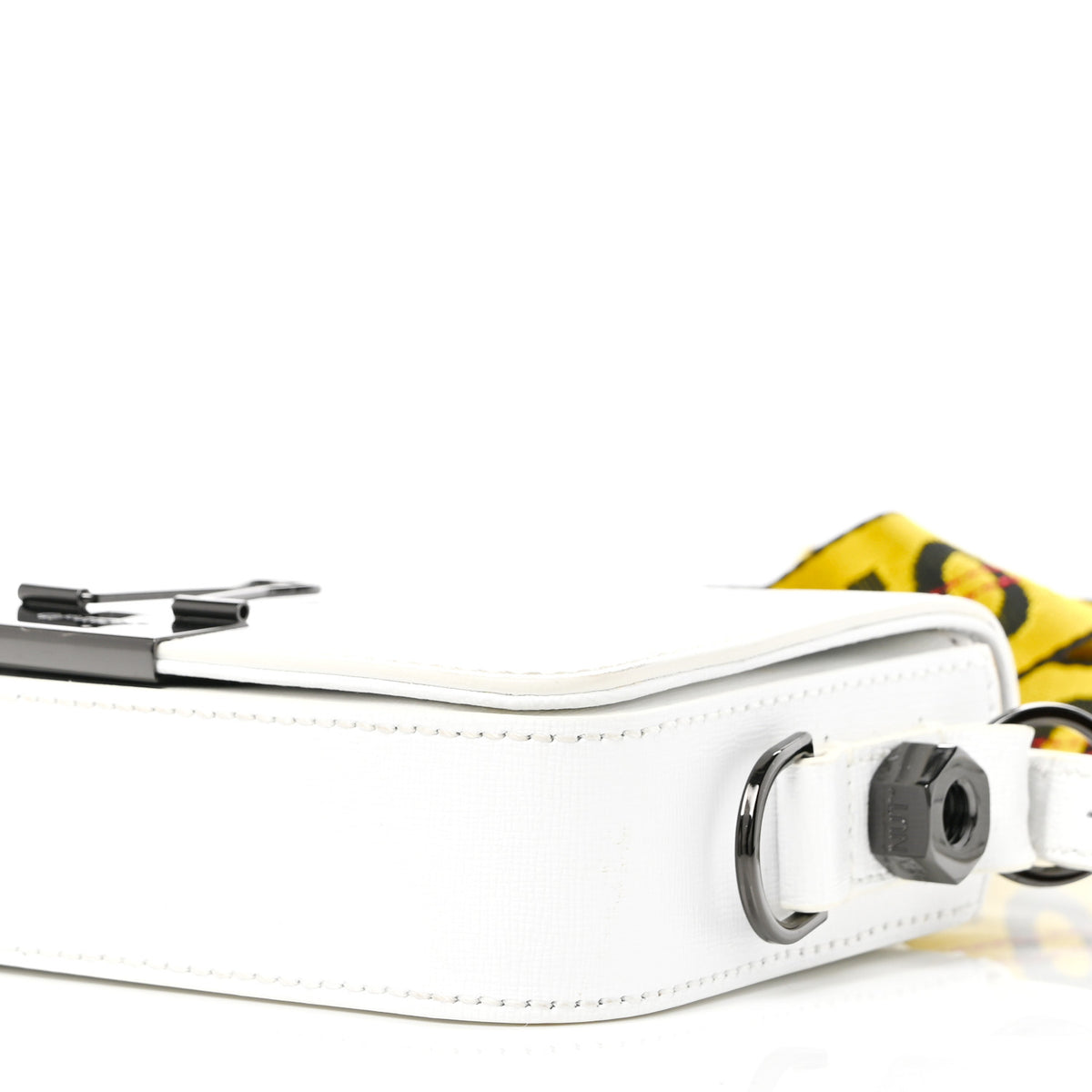 Calfskin Mini Binder Clip Bag White
