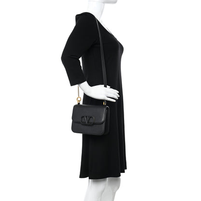 Valentino Garavani Grainy Calfskin Small VSling Shoulder Bag Black 2 of 15