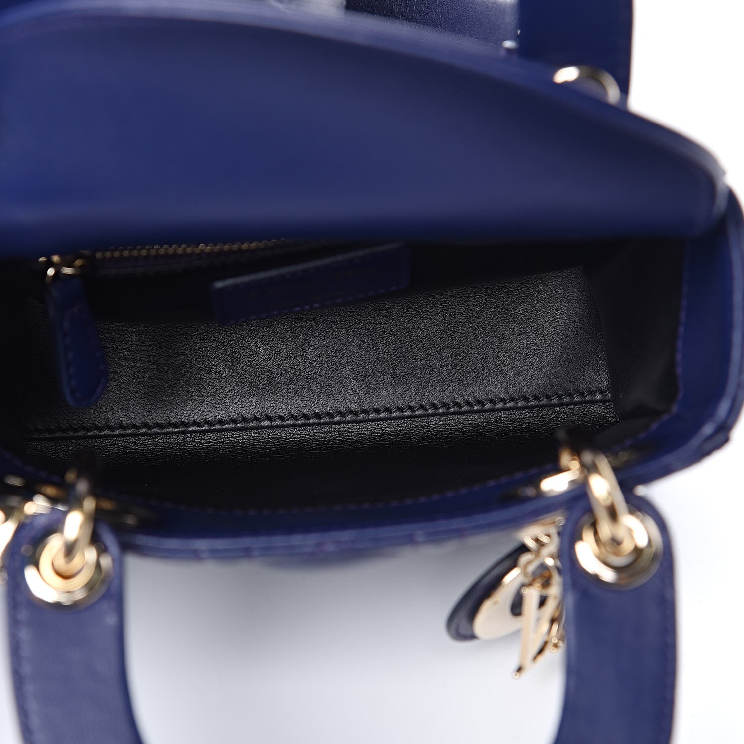Christian Dior Lambskin Cannage Crystal Mini Lady Dior Navy Blue 5 of 11