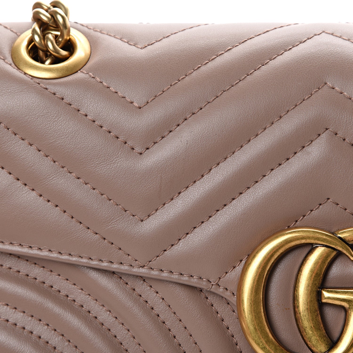 Gucci Calfskin Matelasse Small GG Marmont Shoulder Bag Porcelain Rose 9 of 13