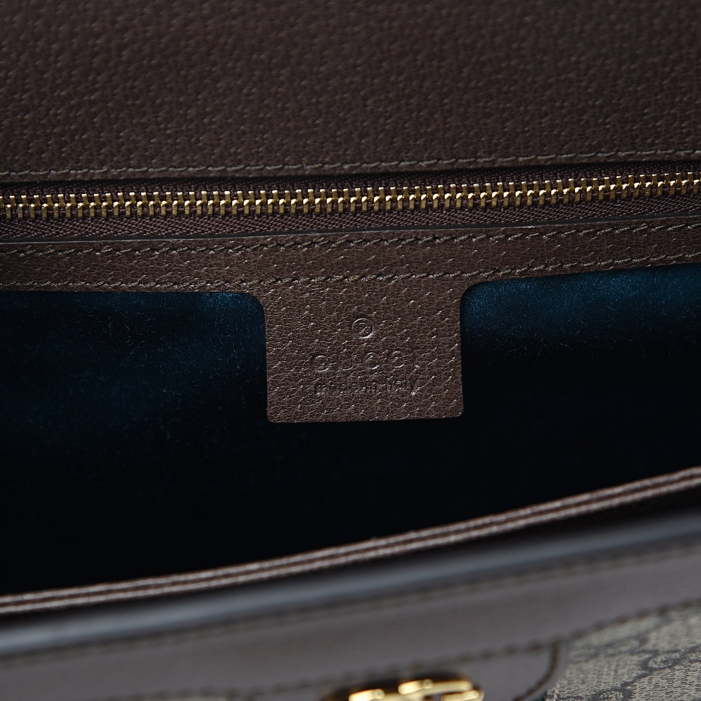 GG Supreme Monogram Web Medium Ophidia Chain Shoulder Bag Brown