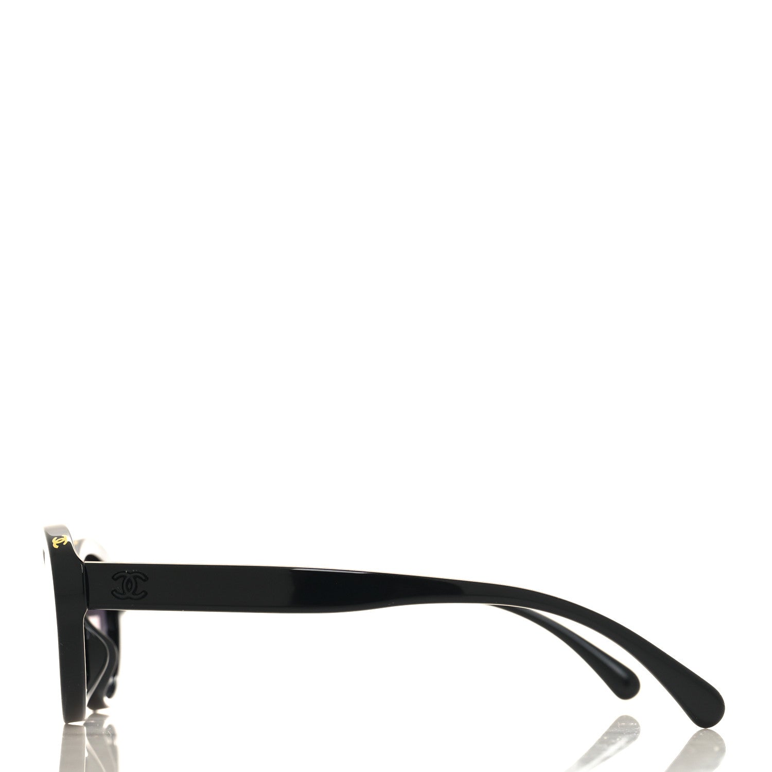 Chanel Acetate Oval Sunglasses 5416-A Black Beige 3 of 7