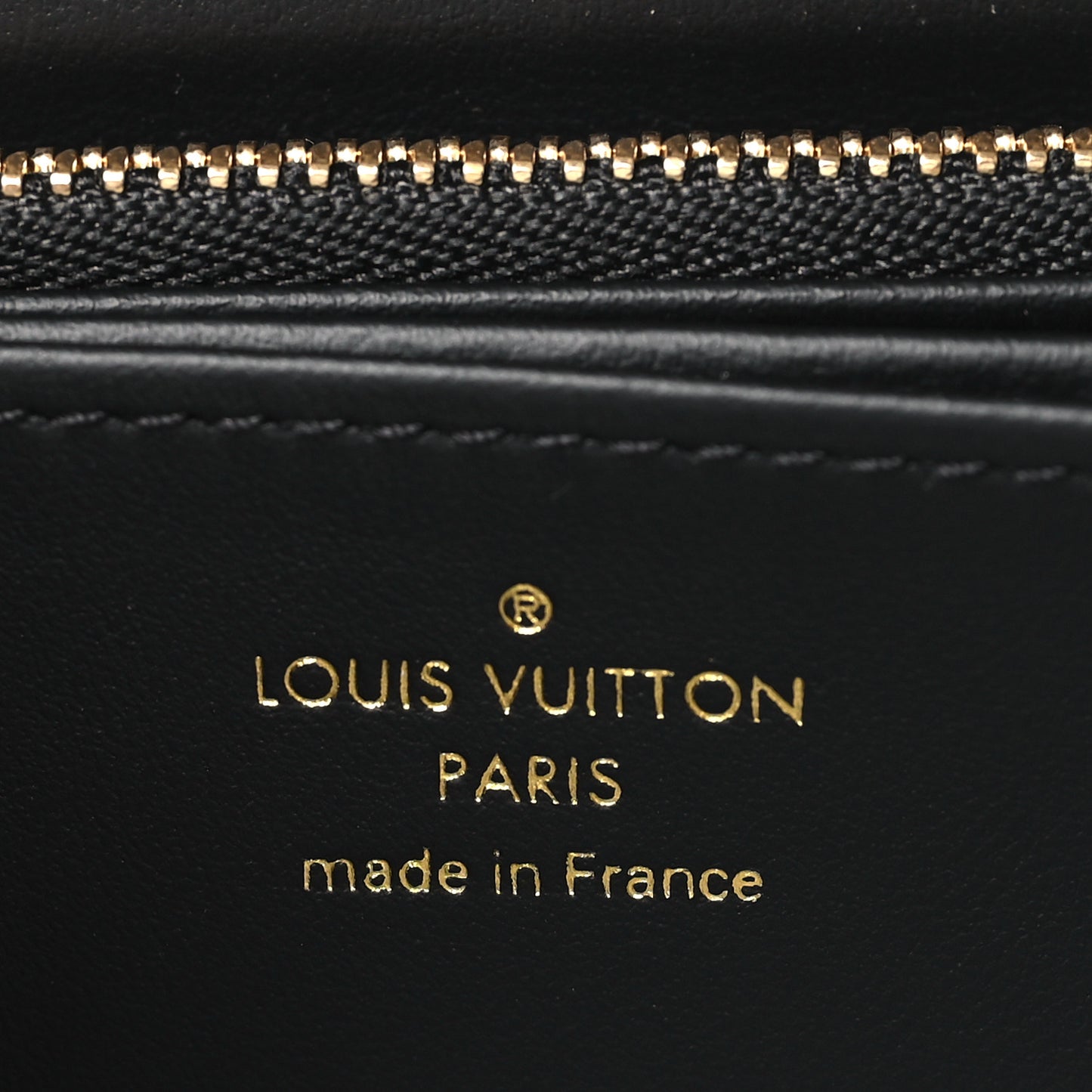 Lambskin Embossed Monogram Coussin Zippy Wallet Black