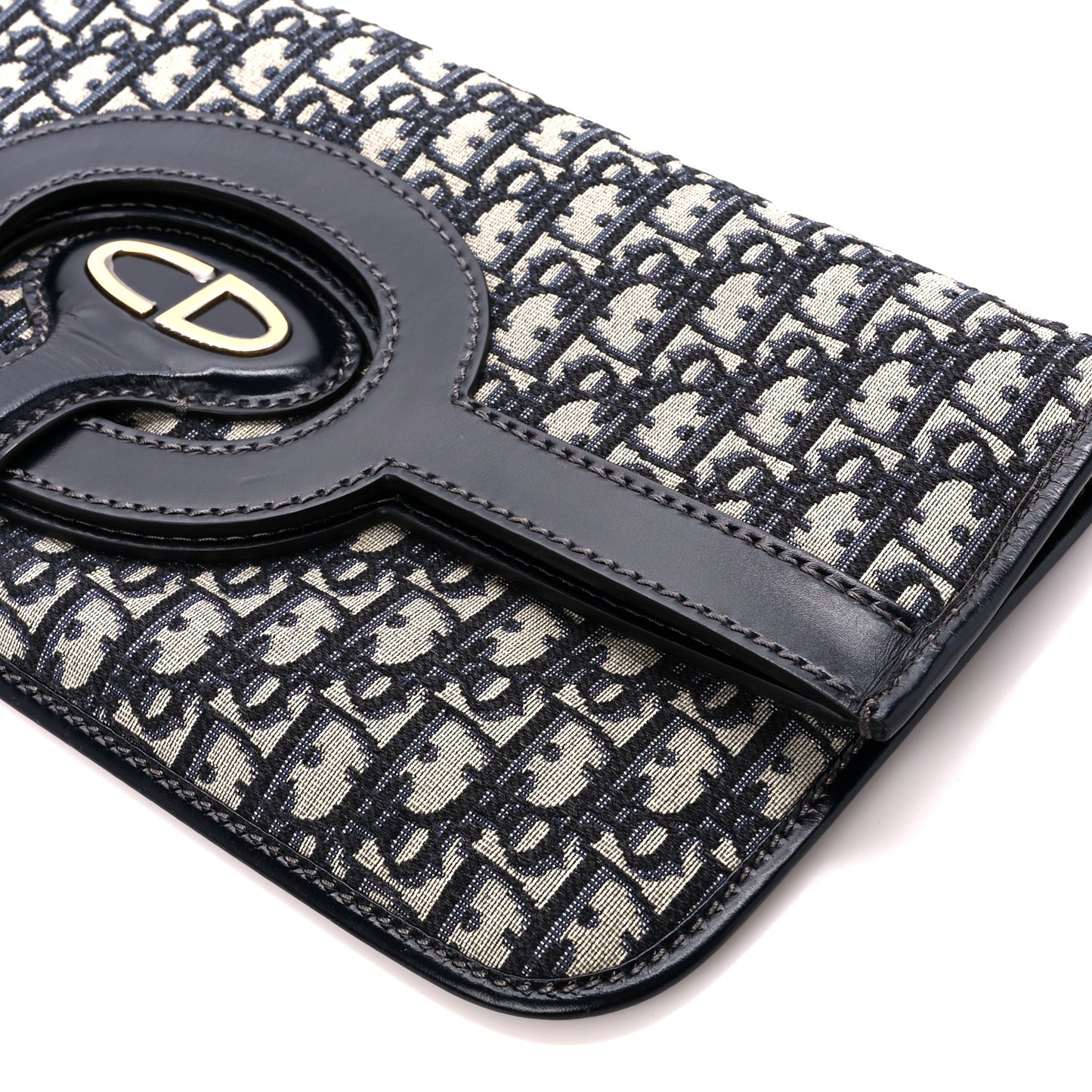 Oblique Fold Over Clutch Blue