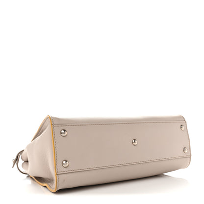Fendi Vitello Seta Burro Medium Peekaboo Iconic Satchel Grigio Polvere Mattone 4 of 18