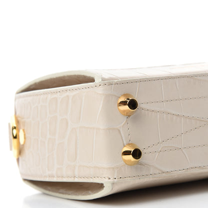 Alexander McQueen Calfskin Crocodile Embossed Box Shoulder Bag 16 Cream 3 of 5