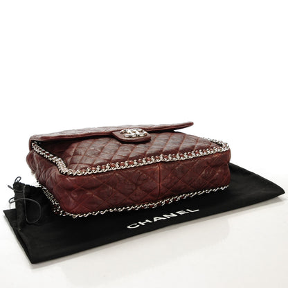 Chanel Washed Lambskin Maxi Chain Around Flap Bag Dark Brown 4 of 7