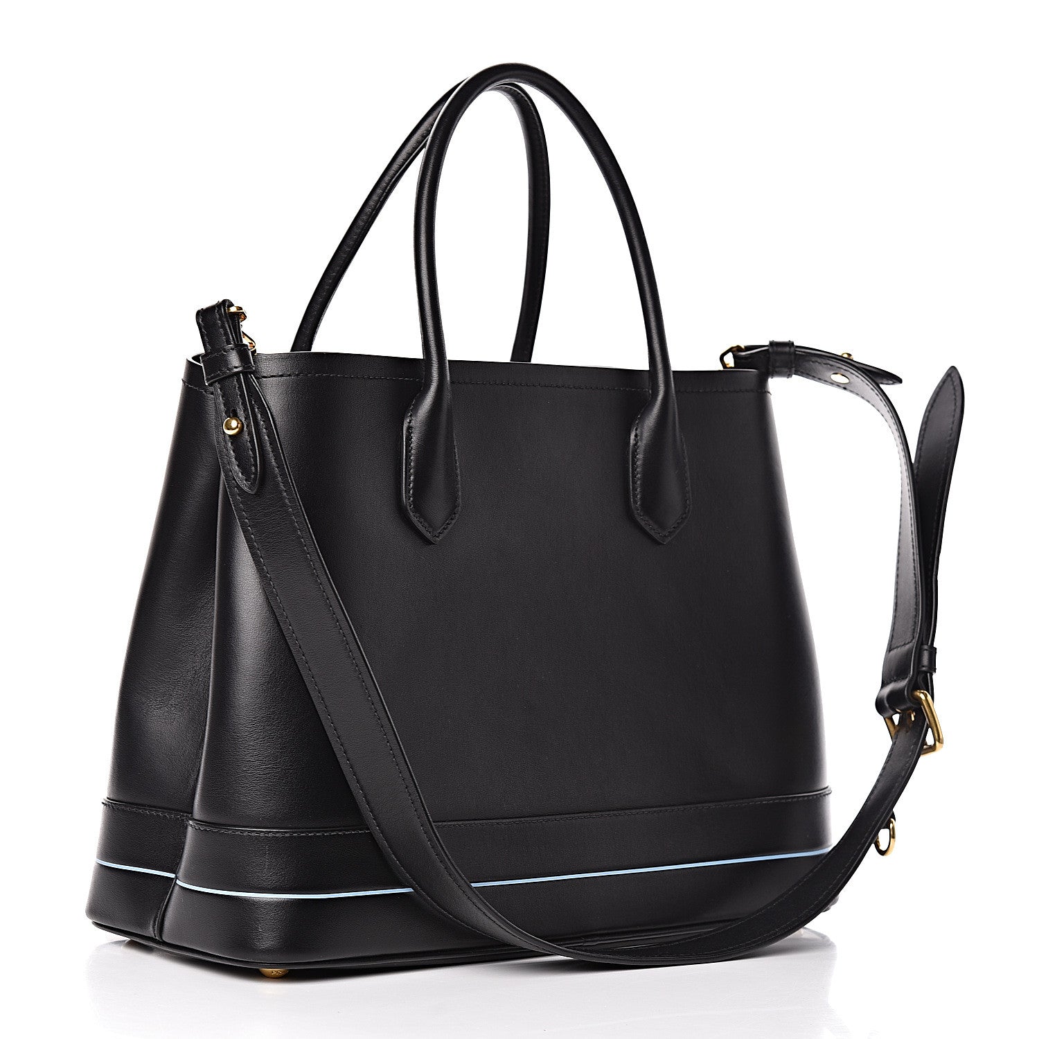 Prada City Calfskin Cuir Medium Mirage Double Bag Black 4 of 11