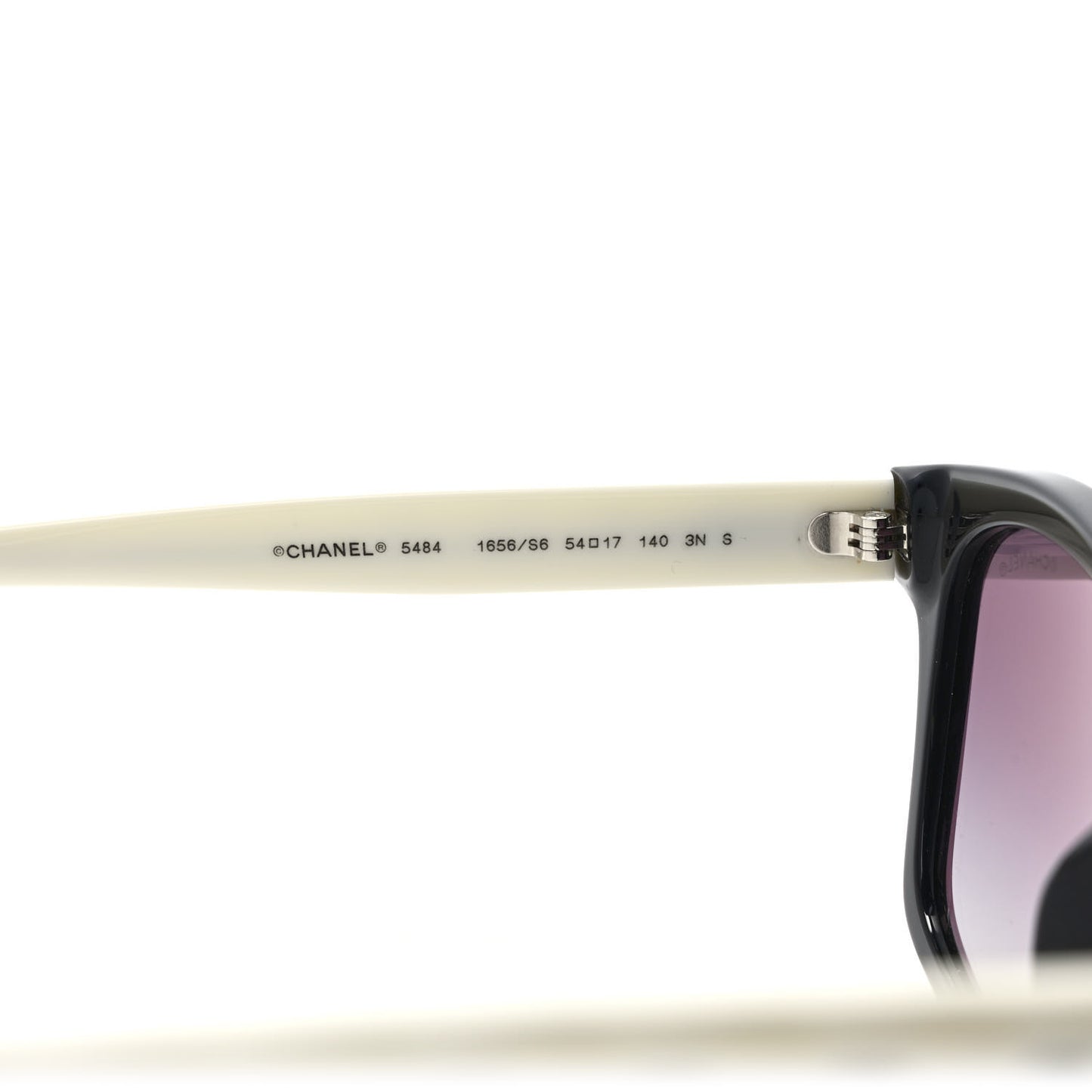 Acetate Quilted CC Square Sunglasses 5484 White Black