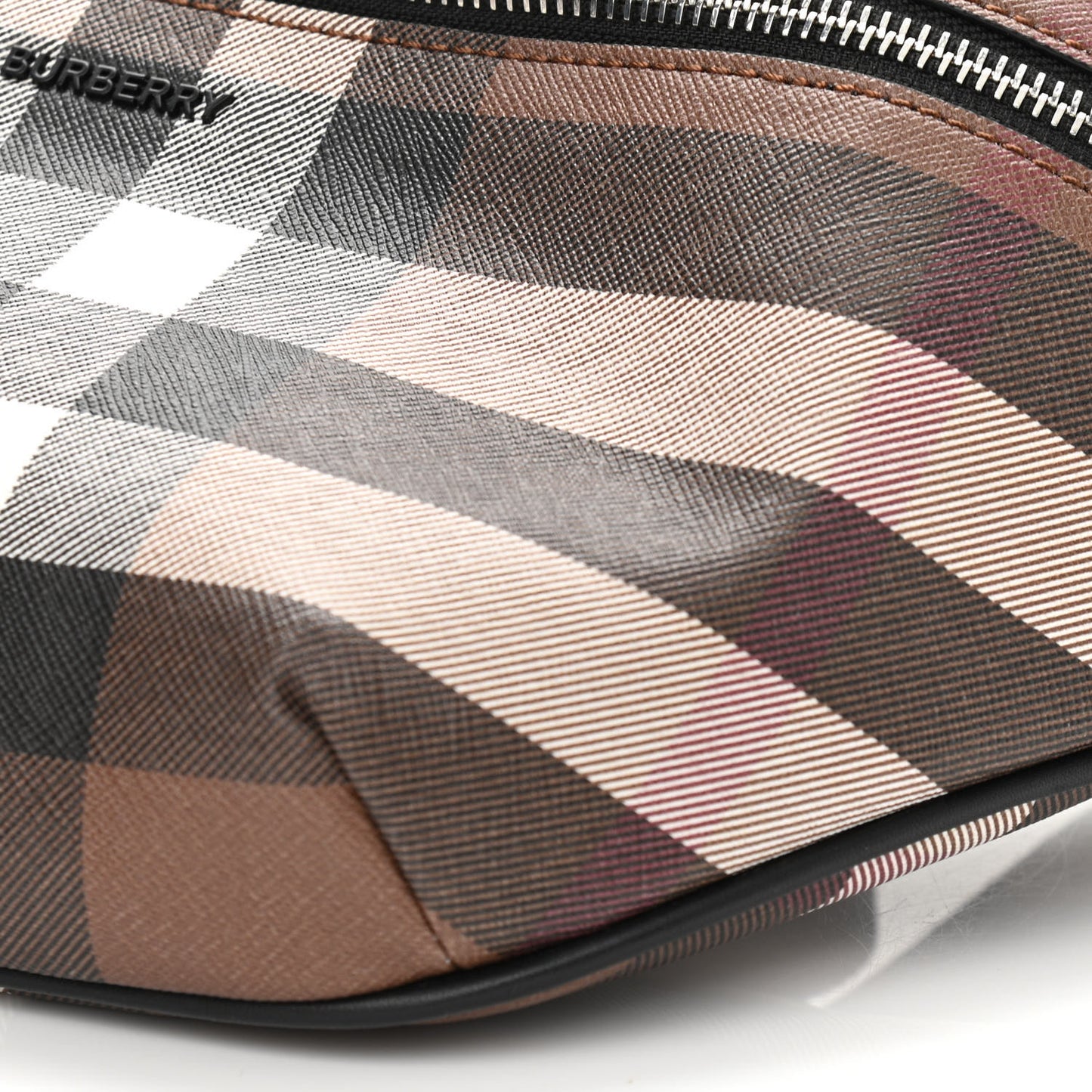 E-canvas Check Bum Bag Dark Birch Brown