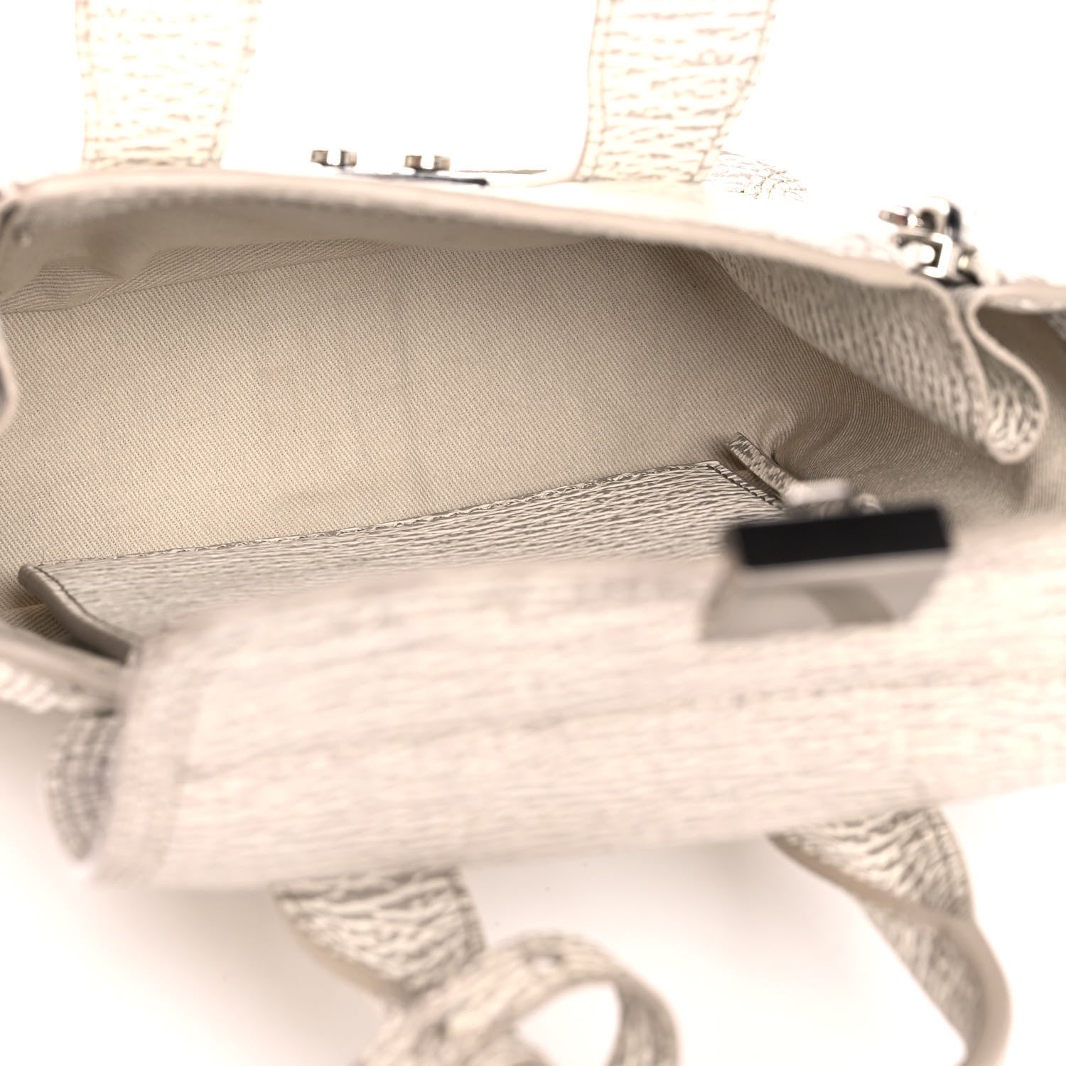 3.1 Phillip Lim Shark Embossed Textured Calfskin Mini Pashli Satchel Ivory Dove 5 of 10