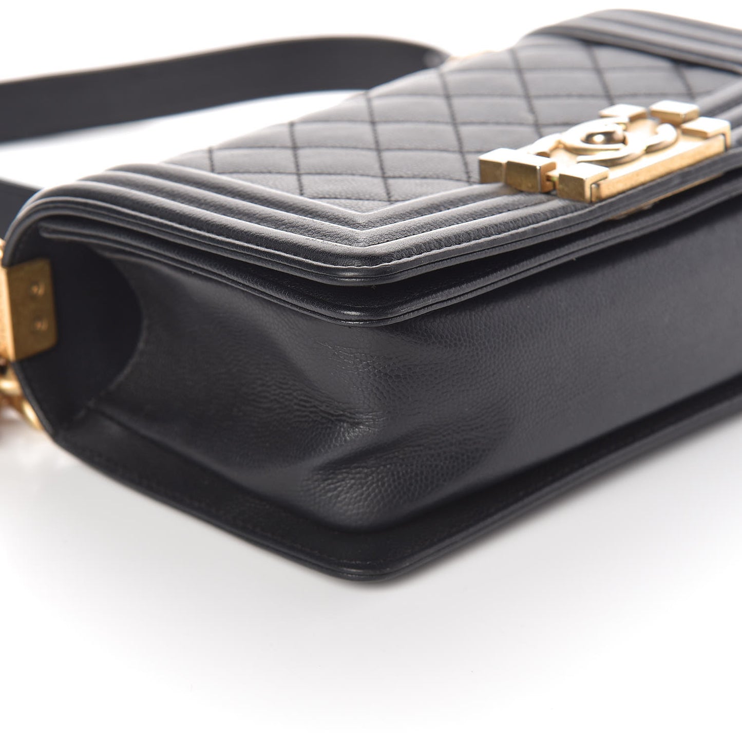 Caviar Quilted Small Boy Flap Black